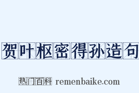贺叶枢密得孙造句是什么意思的图片